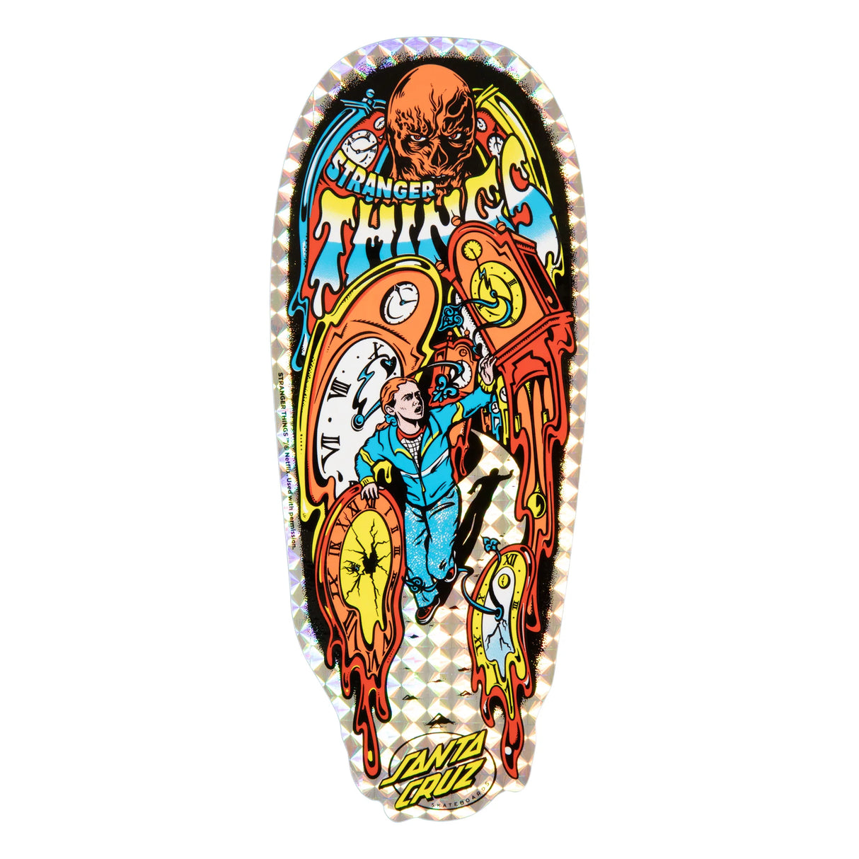 9.7" Stranger Things Grabke Max Melting Clock Skateboard Deck