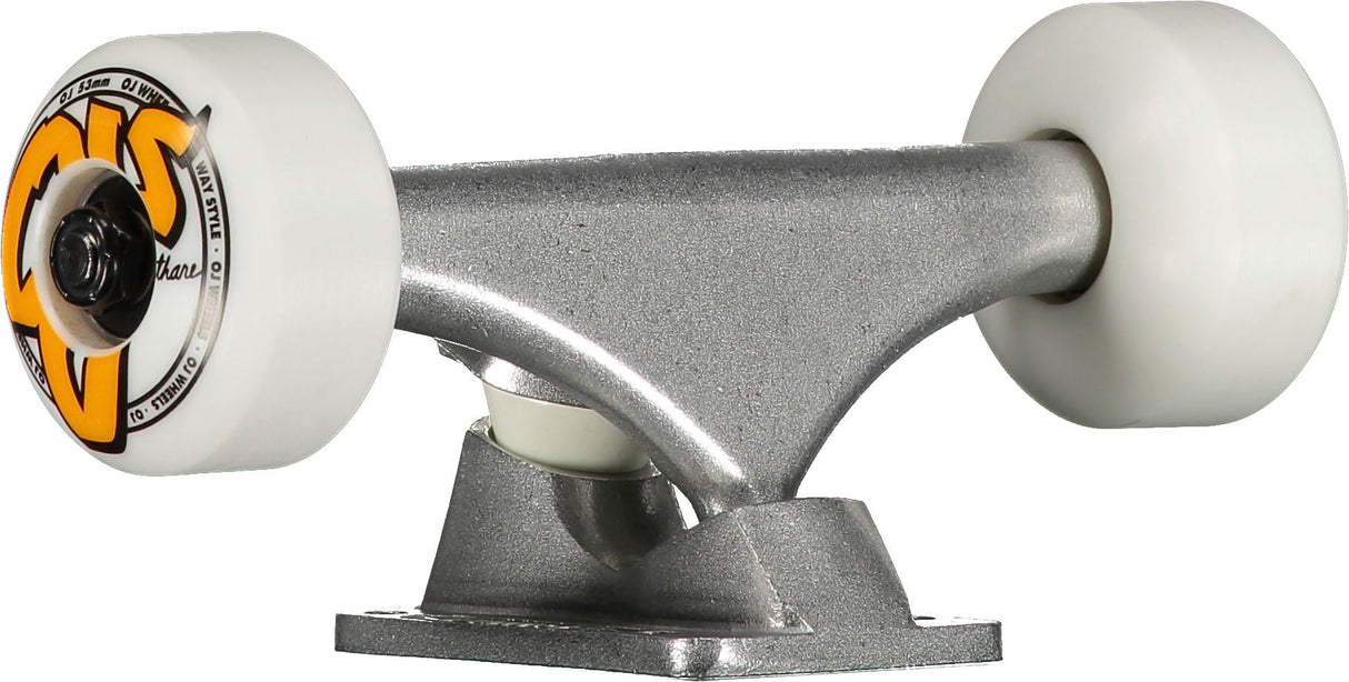 145mm Silver Trucks w 53mm OJ Logo Assembly Set