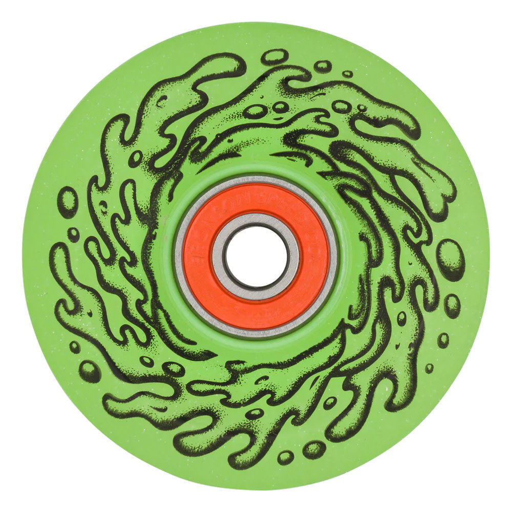 60mm 78a Light Ups OG Slime Green Glitter Skateboard Wheels
