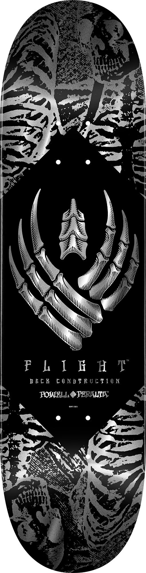 8.25" Flight Pro Skeleton Silver Skateboard Deck (Shape 243 K26)