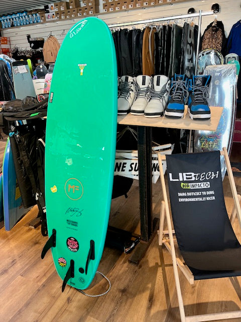 2nd Hand 6'0 Beastie Super Soft Surfboard (37.01L) + Leash + Fins