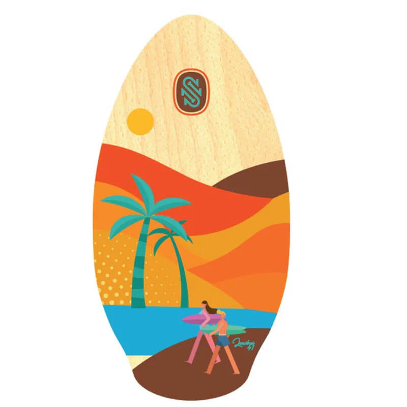 41" Lanikai Red Orange Wooden Skimboard