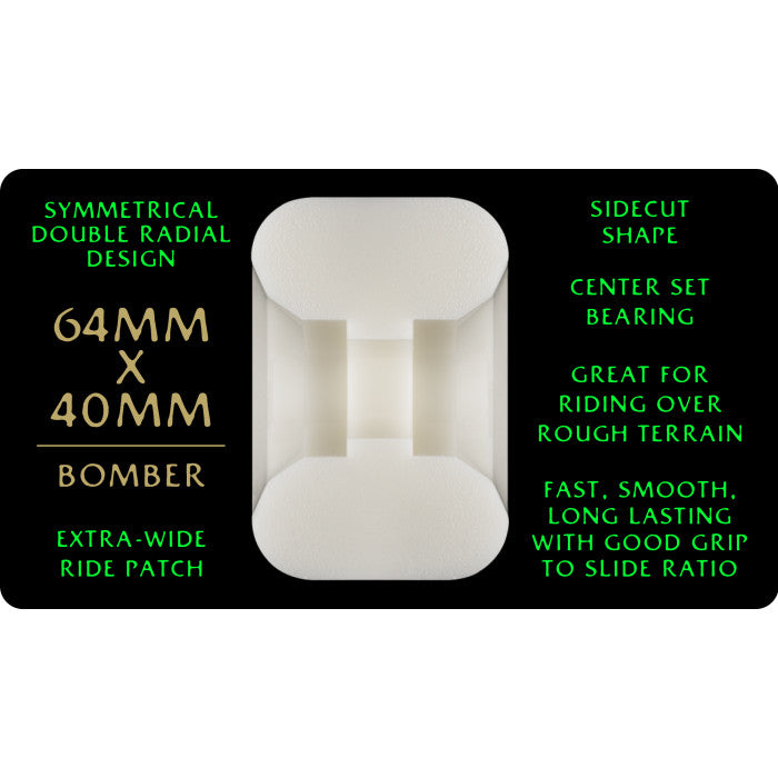 88A Dragon Formula A2 Sym Wide/Extra-Wide Green Skateboard Wheels