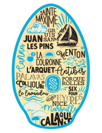 41" Mediterranee Light Blue Wooden Skimboard