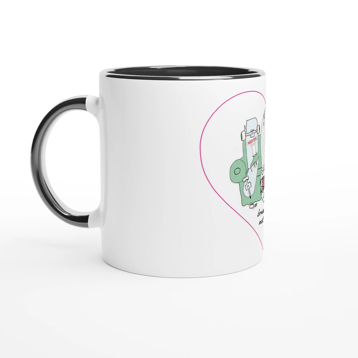Break Boards Not Hearts Ceramic Mug