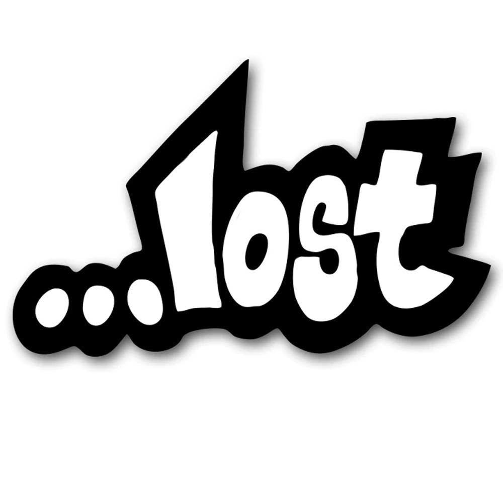 Lost Logo White Surf Sticker