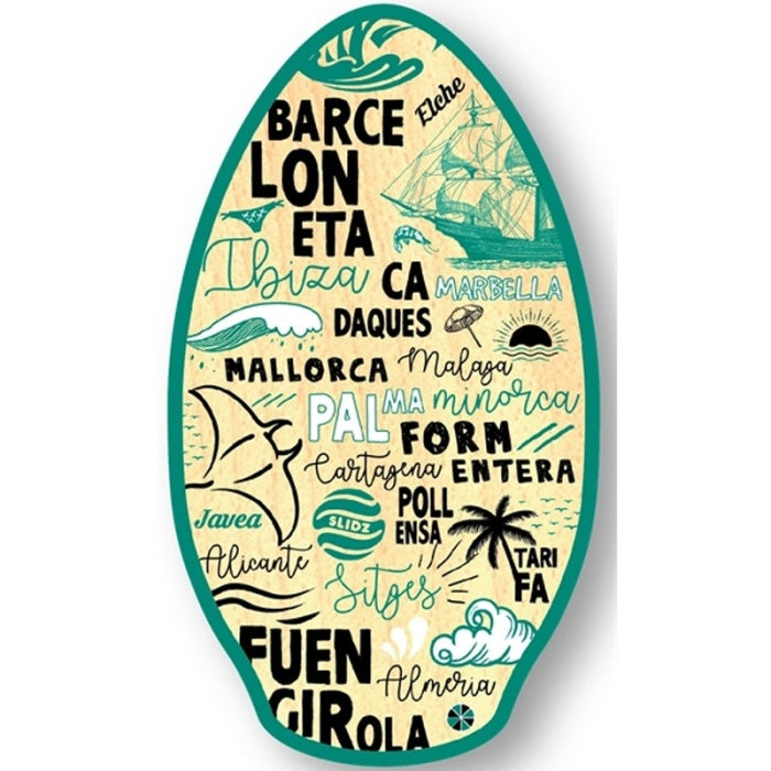 41" Spain Teal Wooden Skimboard