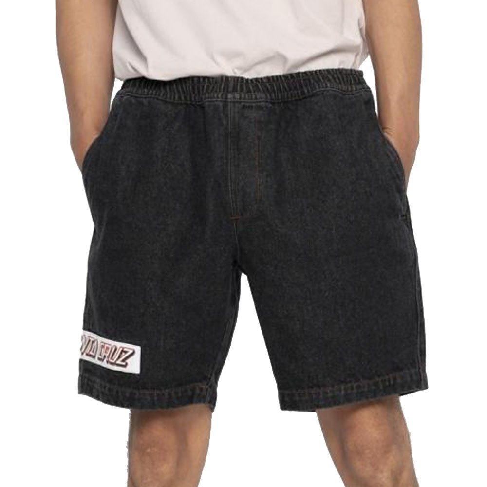 Short Seeing Moon Dot Washed Jeans