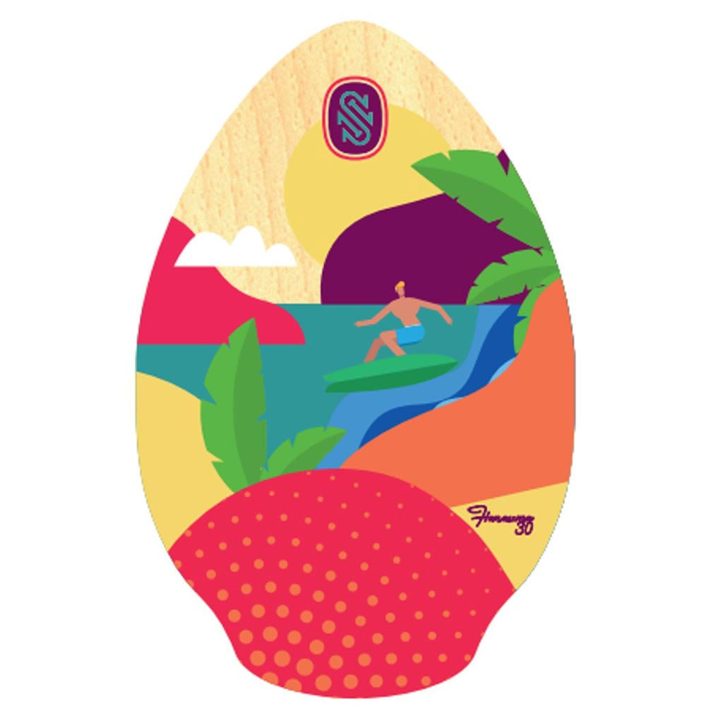 30" Hanauna Yellow Orange Kids Wooden Skimboard