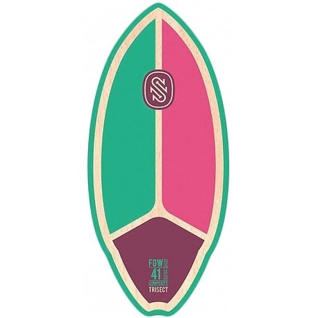 41" Trisect Teal/Red/Burgundy Fiberwood Skimboard