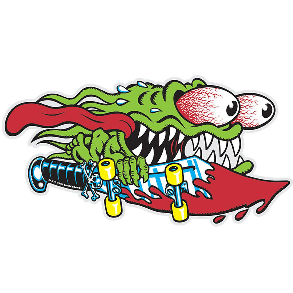 Slasher Clear Mylar Skateboard Sticker Green Red