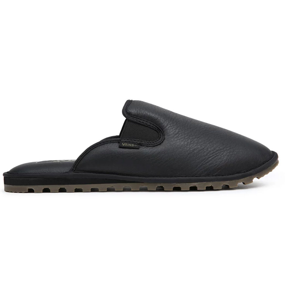 Mountain Mule Butter Leather Black Snow Slipper