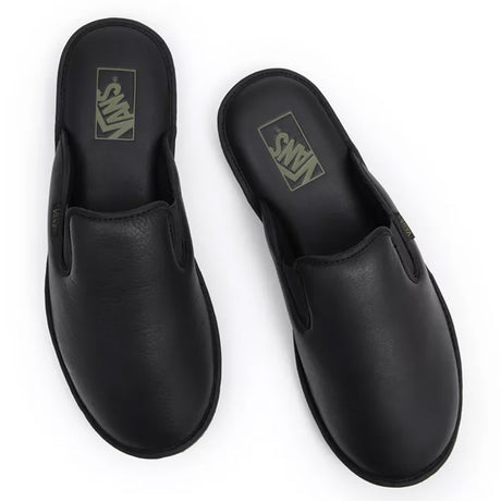 Mountain Mule Butter Leather Black Snow Slipper