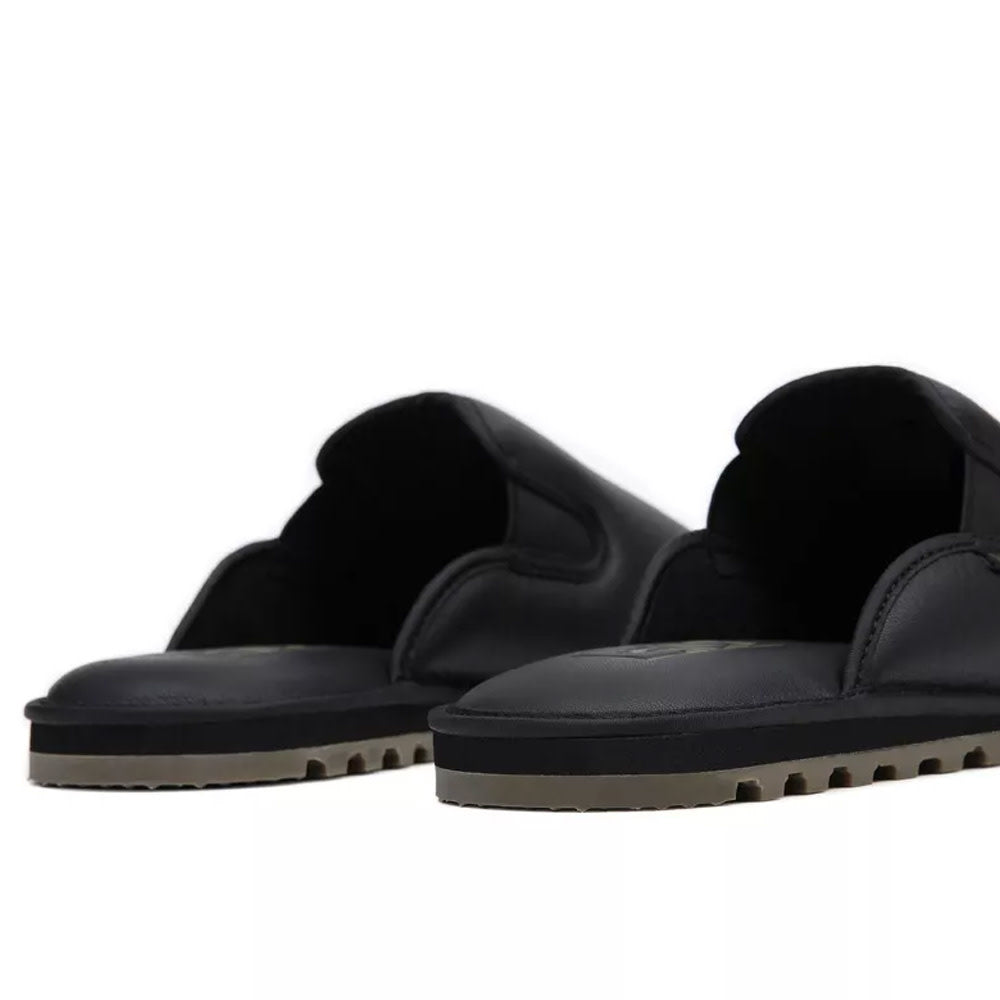 Mountain Mule Butter Leather Black Snow Slipper