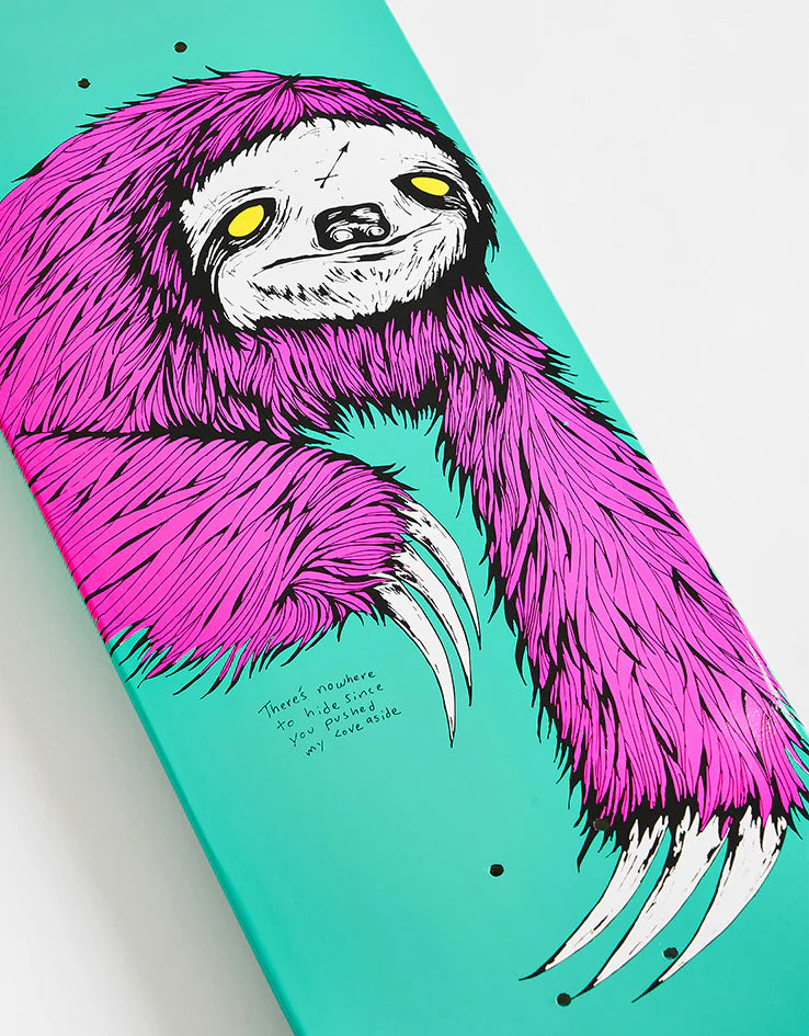 8.5" Sloth on Popsicle Teal Dip Skateboard Deck