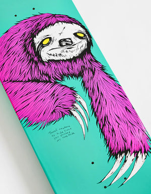 8.5" Sloth on Popsicle Teal Dip Skateboard Deck
