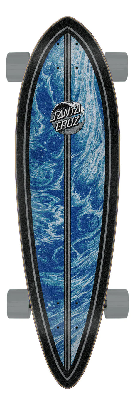 33" Abstract Wave Dot Pintail Longboard Complete
