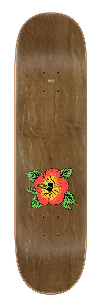 8.0" X 31.6" Screaming Hibiscus 7 Ply Birch Skateboard Deck