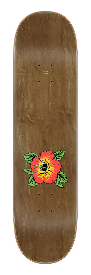 8.0" X 31.6" Screaming Hibiscus 7 Ply Birch Skateboard Deck