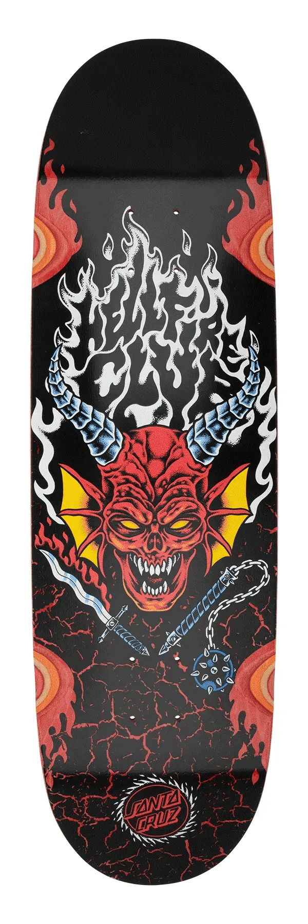 9.0" Stranger Things Hellfire Club Flames Skateboard Deck