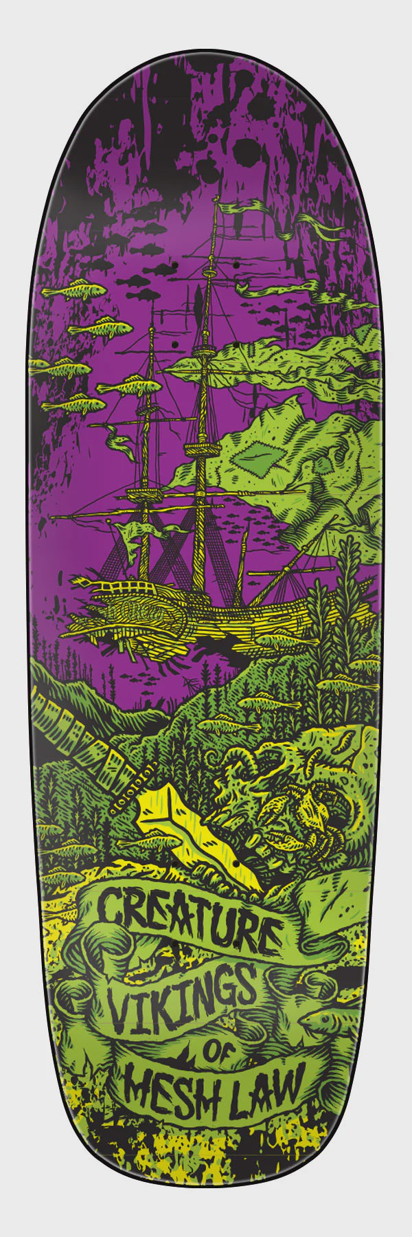 9.55" Team Viking of Hesh Law XX Shaped Skateboard Deck