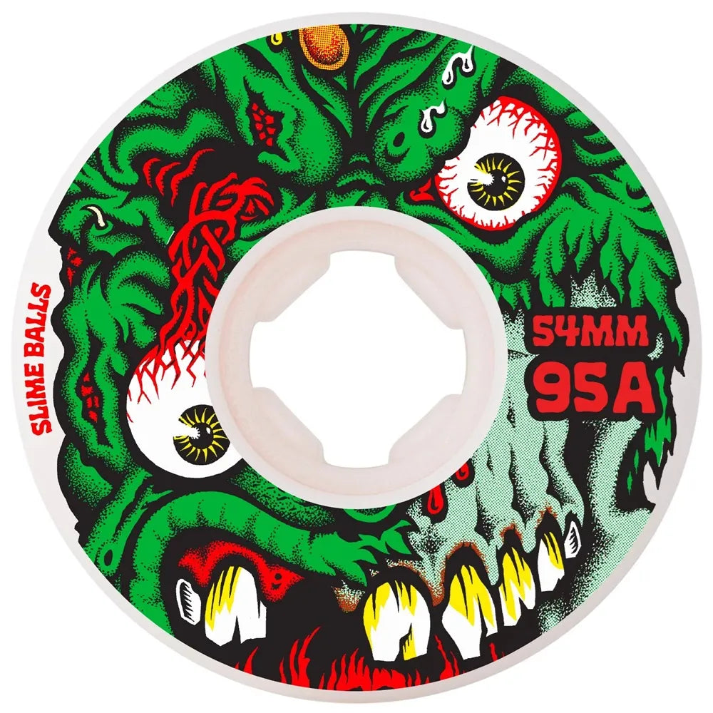 54mm 95a Roskopp Face Two Reissue White Skateboard Wheels