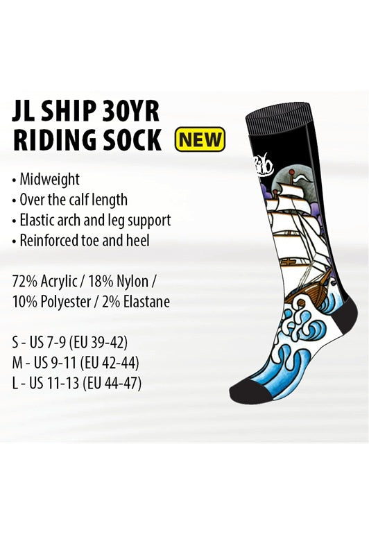 JL Ship 30yr Riding Snowboard Sock