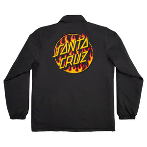 X Thrasher Flame Dot Black Skateboard Coach Jacket