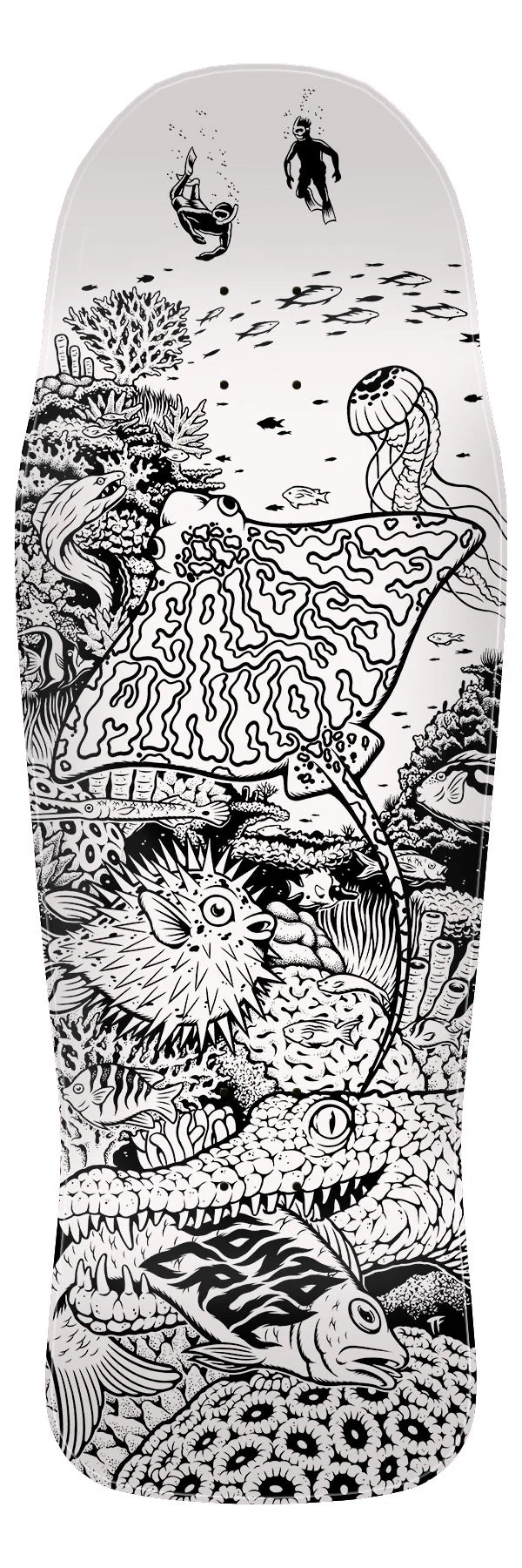 10.3" Winkowski Aquatic My Colorway Shaped White Skateboard Deck
