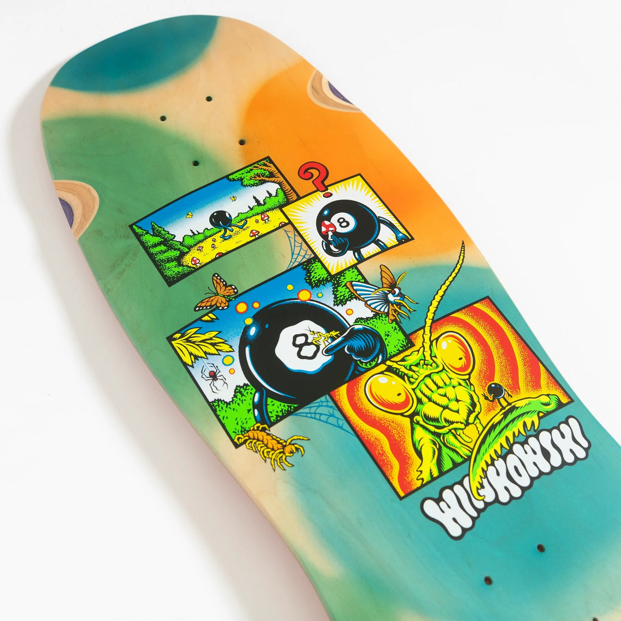 10.35" Winkowski 8Baller Comic Shaped White Skateboard Deck