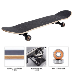 8.125" BLACK Edition Skateboard Complete