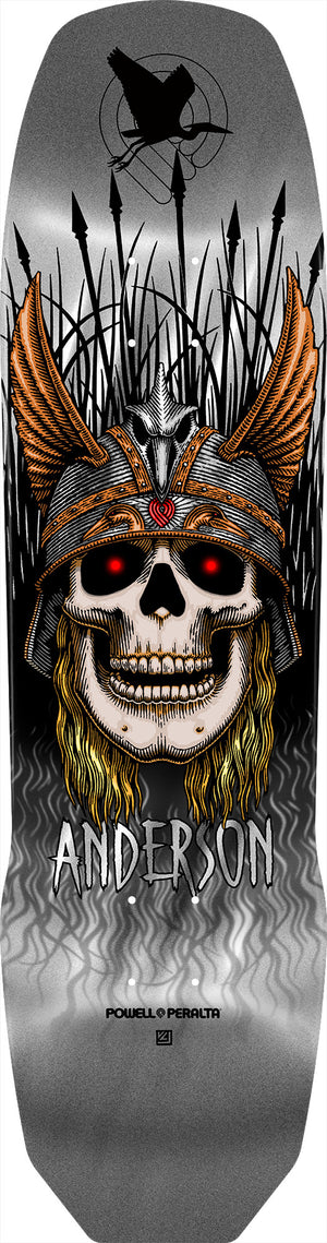 8.45" x 31.8" Pro Andy Anderson Heron Skull Skateboard Deck