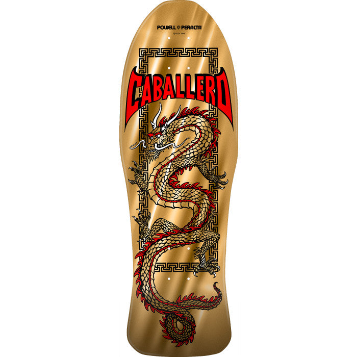 10" x 30" Steve Caballero Chinese Dragon Reissue Skateboard Deck Gold Foil