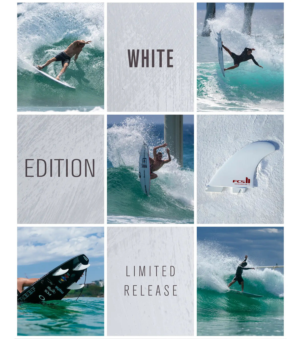 FCS II Accelerator Performance Core Thruster Fins - White Edition
