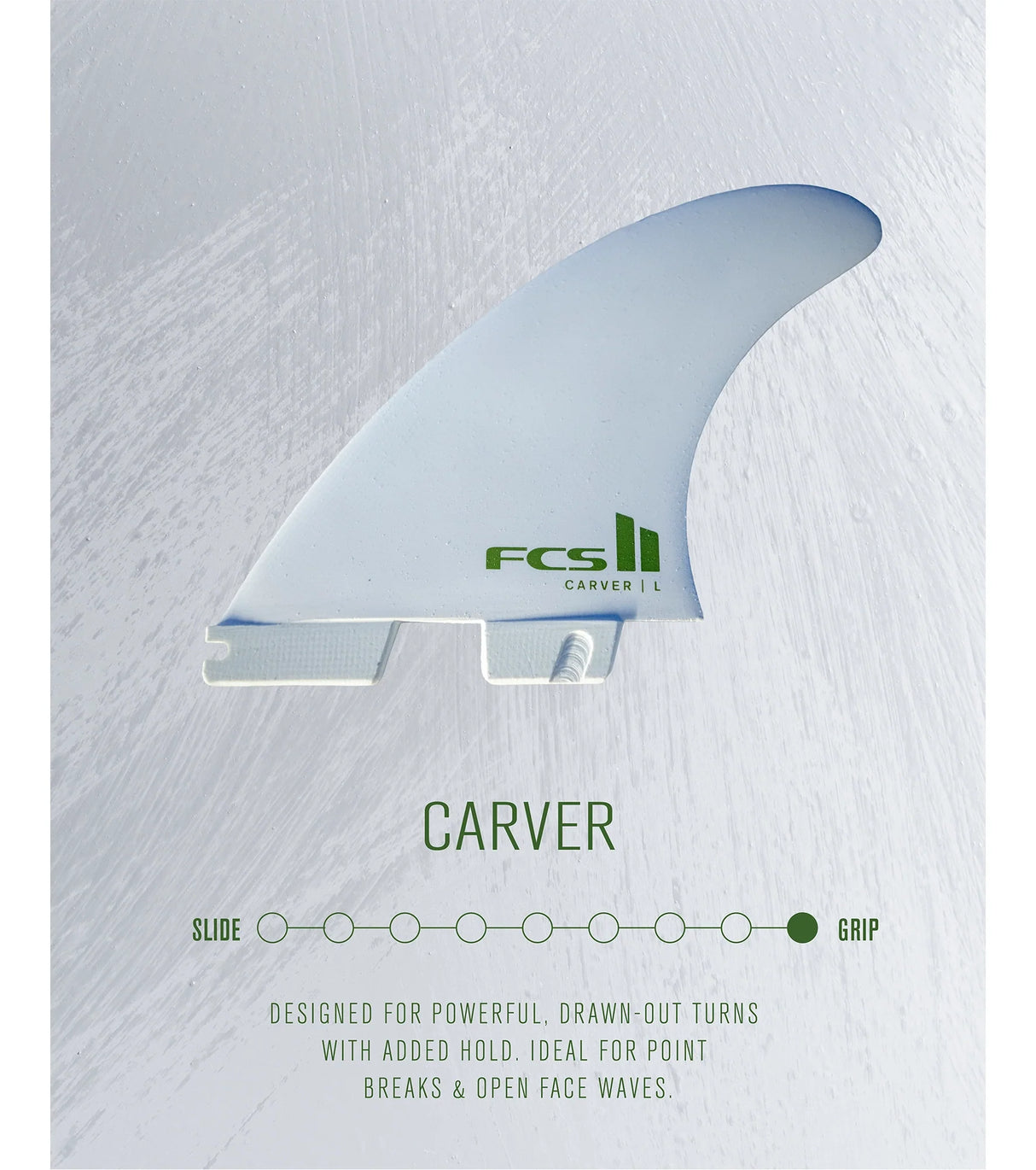 FCS II Carver Performance Core Thruster Fins - White Edition