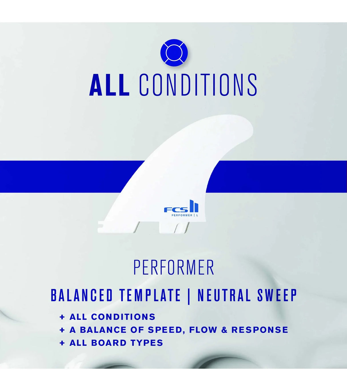 FCS II Performer Performance Core Thruster Fins - White Edition