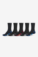Youth Multi Stripe 5-Pack Skate Socks