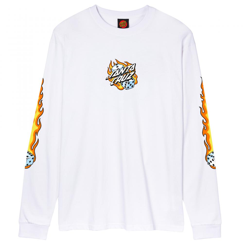 Flaming Dice Dot Front Longsleeve T-Shirt