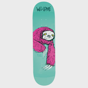 8.5" Sloth on Popsicle Teal Dip Skateboard Deck