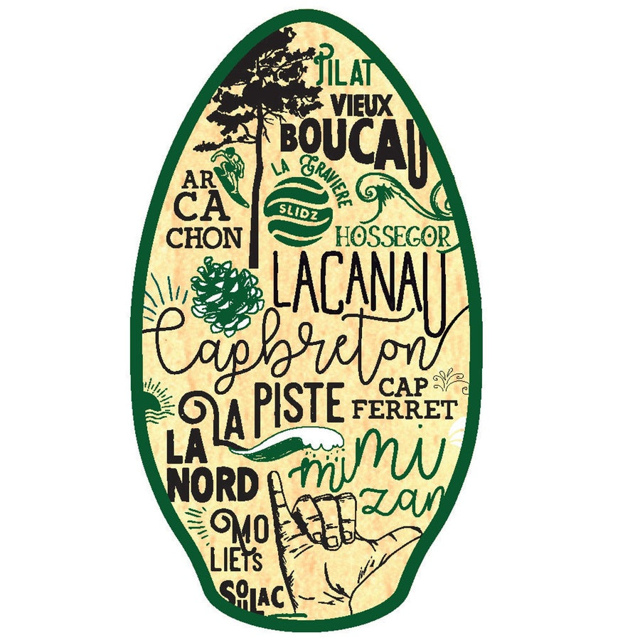 41" Landes Forest Green Wood Skimboard