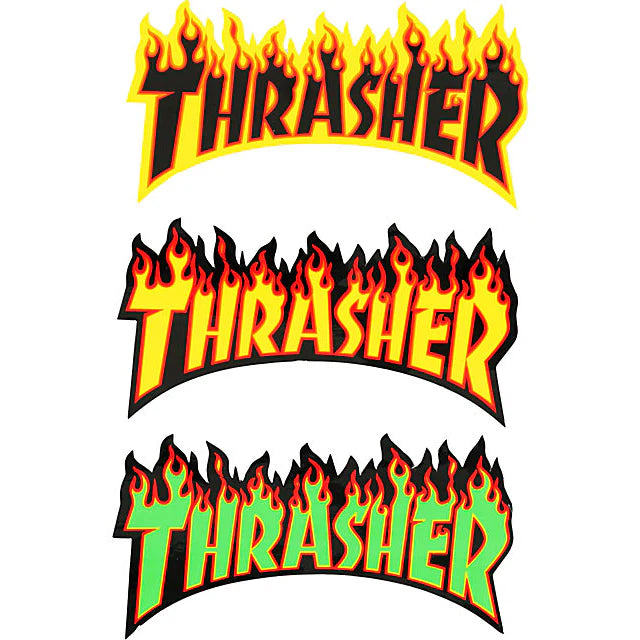 Medium Flame Logo Assorted Skateboard Sticker (3-Pack)