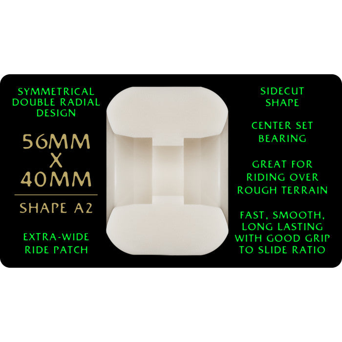 88A Dragon Formula A2 Sym Wide/Extra-Wide Green Skateboard Wheels