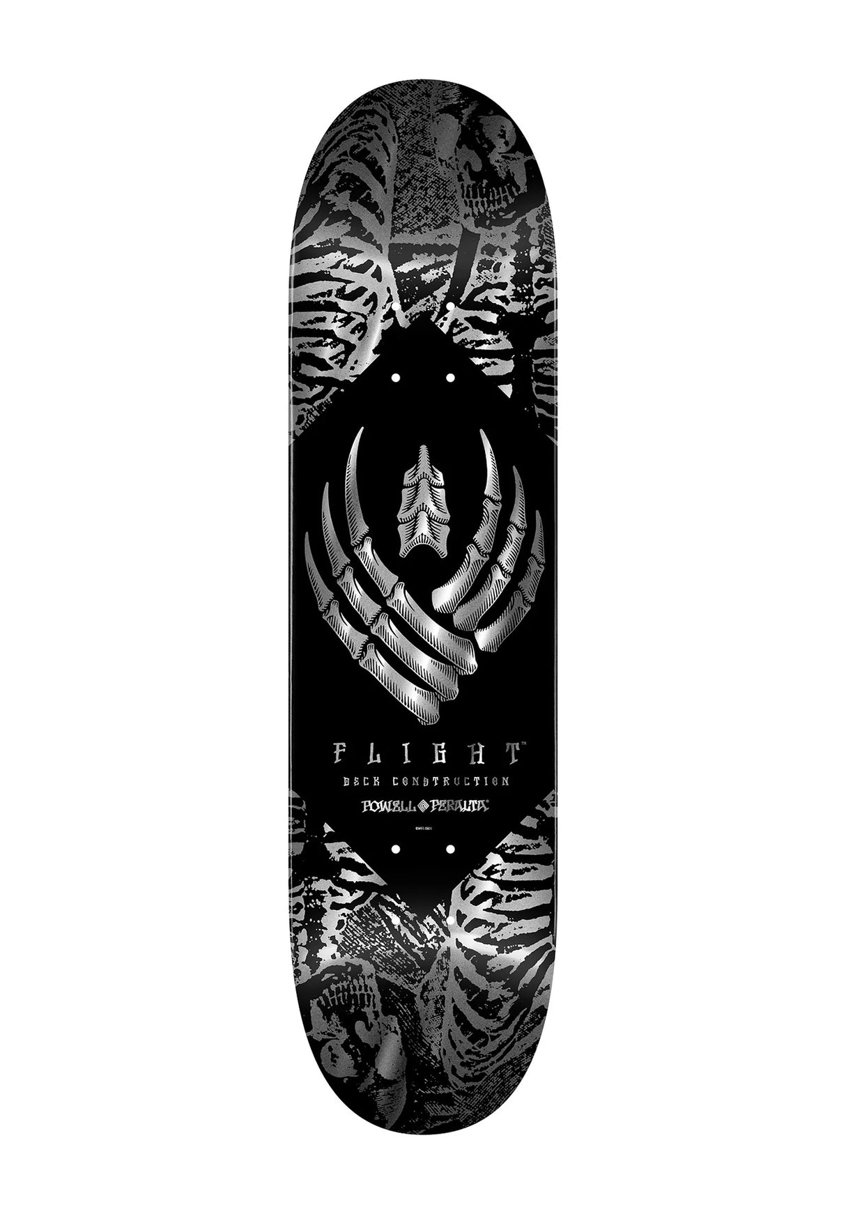 8.25" Flight Pro Skeleton Silver Skateboard Deck (Shape 243 K26)