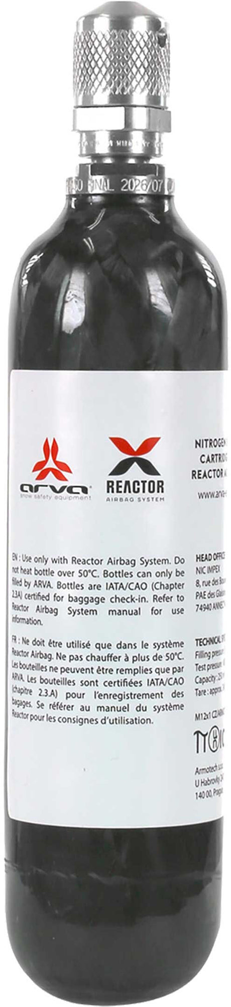 Reactor Canister Carbon - Snowboard Airbag Cartridge (250 ml)
