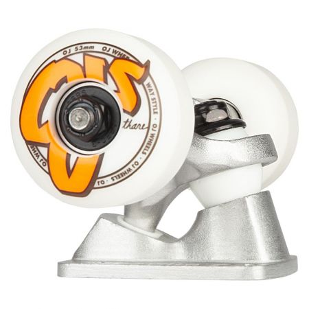 145mm Silver Trucks w 53mm OJ Logo Assembly Set