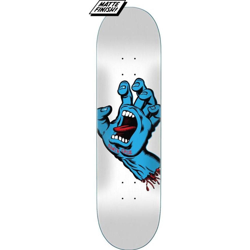 8.25" Screaming Hand White Skateboard Deck