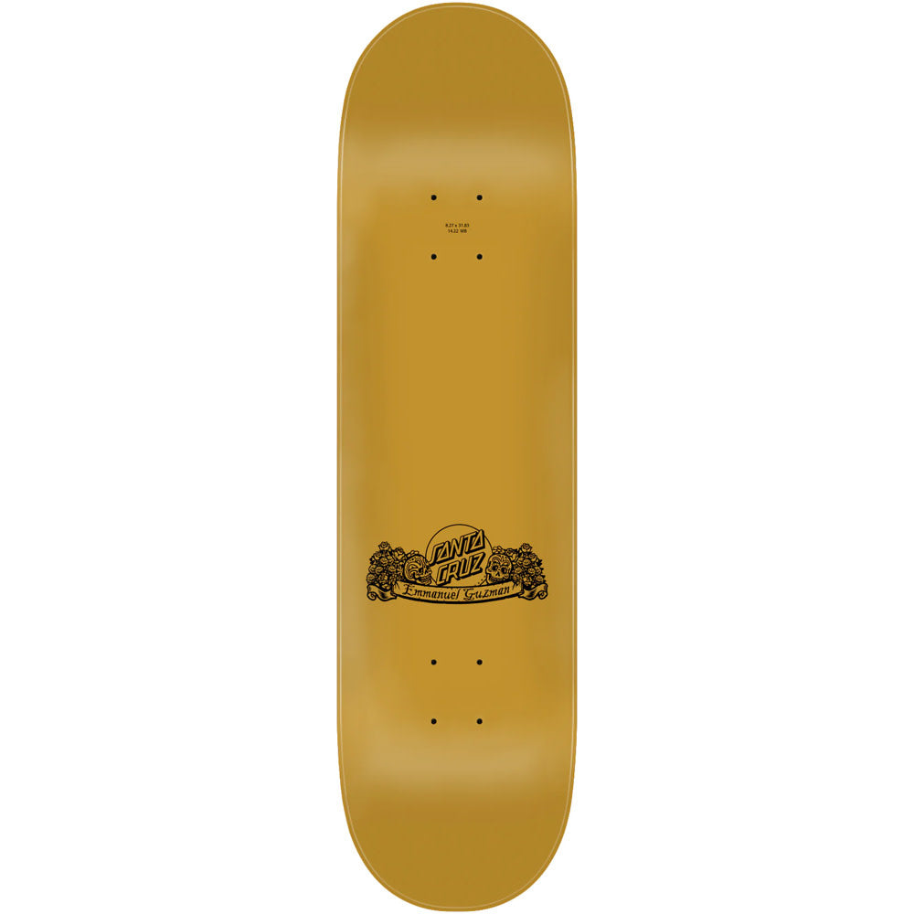 8.27" Guzman Dining With The Dead Gold Skateboard Deck