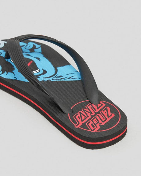 Youth Screaming Hand Black Thong Slipper