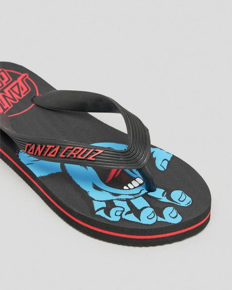 Youth Screaming Hand Black Thong Slipper