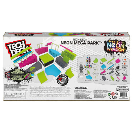 Neon Mega Park X-Connect Creator, Glow-in-The-Dark Customizable Ramp Set (+ 2 Fingerboards)